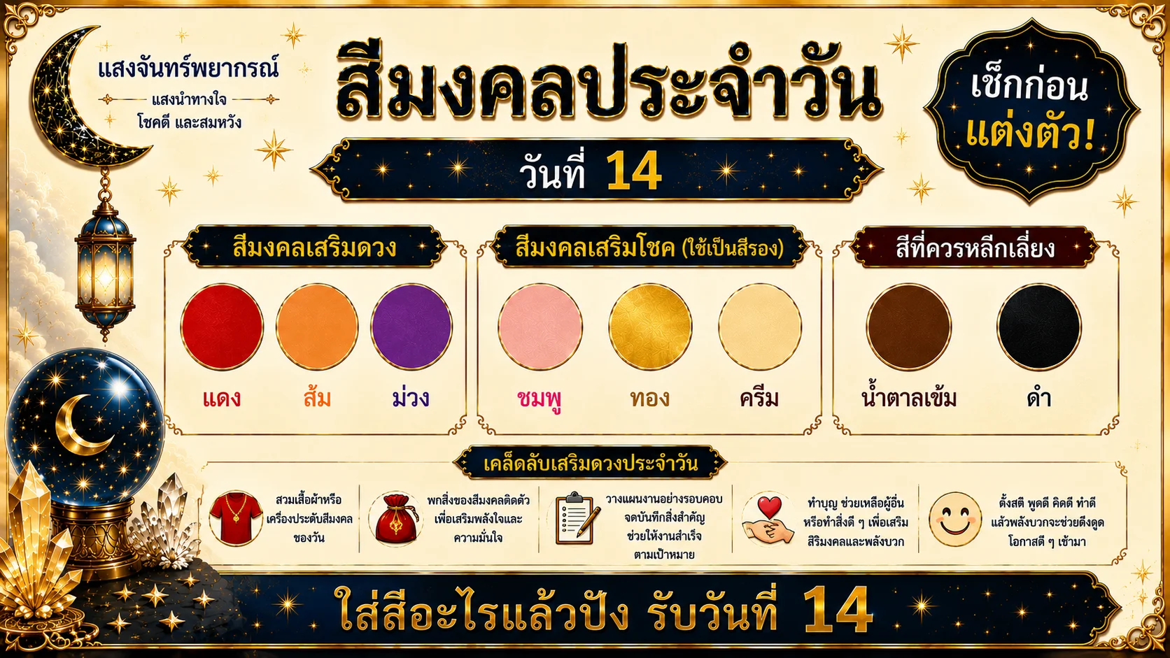 สีมงคลประจำวันที่ 14