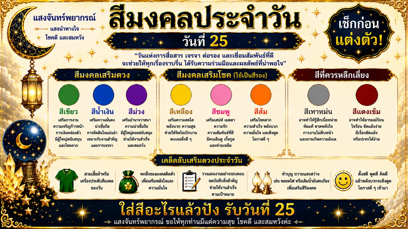 สีมงคลประจำวันที่ 25