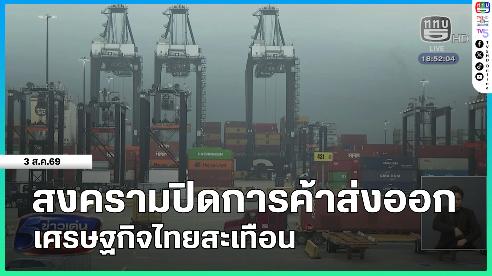 สงครามปิดการค้าส่งออก เศรษฐกิจไทยสะเทือน