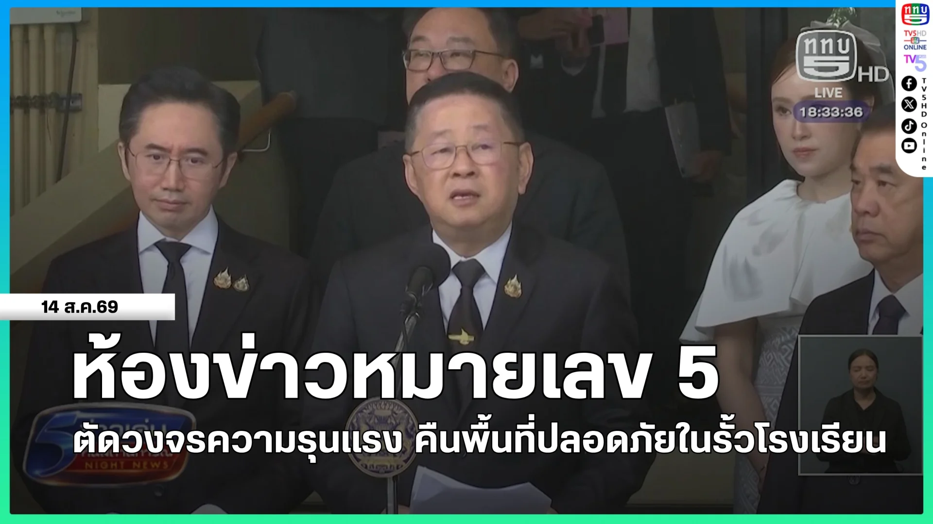 ห้องข่าวหมายเลข 5 : ตัดวงจรความรุนแรง คืนพื้นที่ปลอดภัยในรั้วโรงเรียน