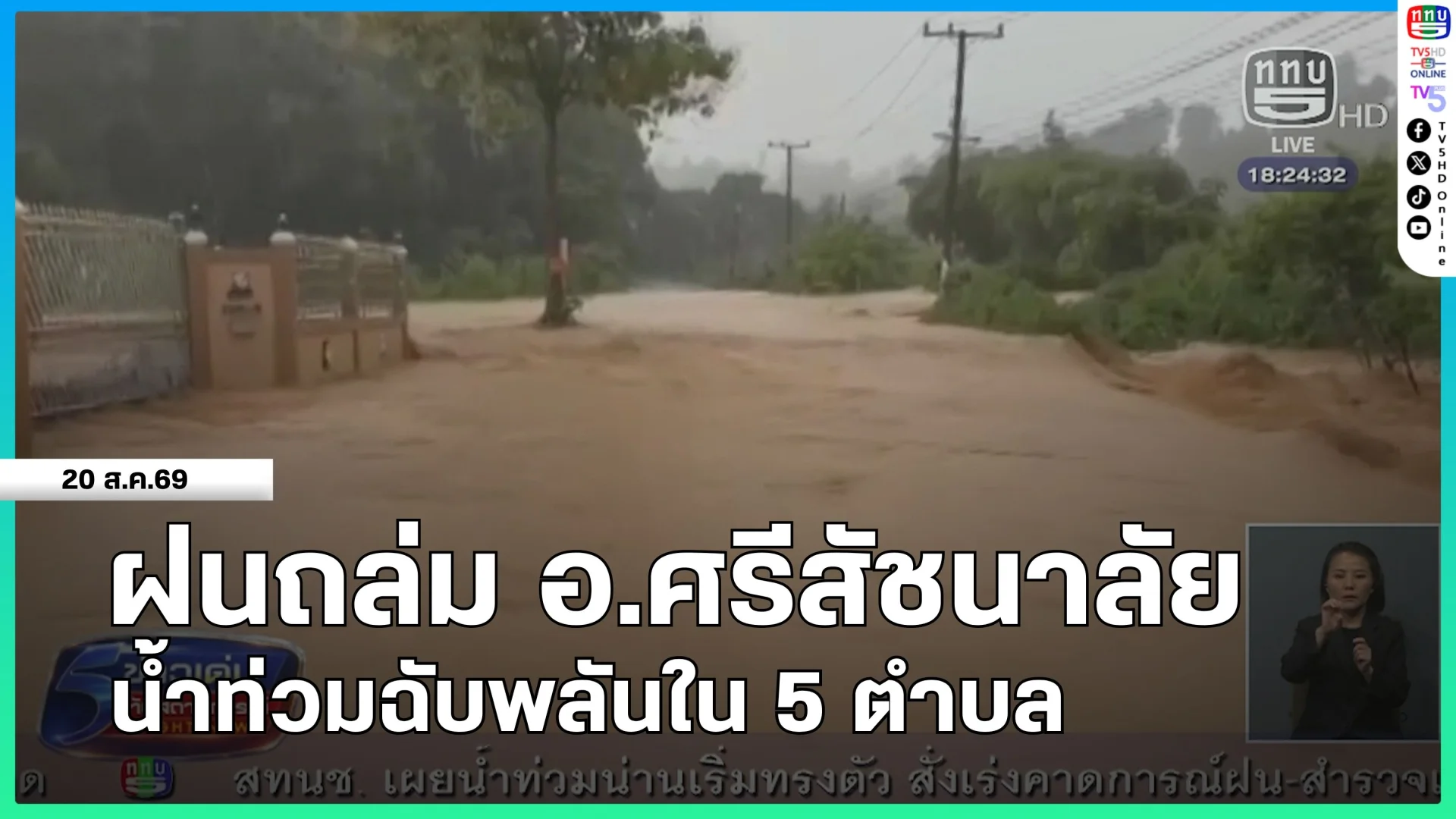 ฝนถล่ม อ.ศรีสัชนาลัย น้ำท่วมฉับพลันใน 5 ตำบล