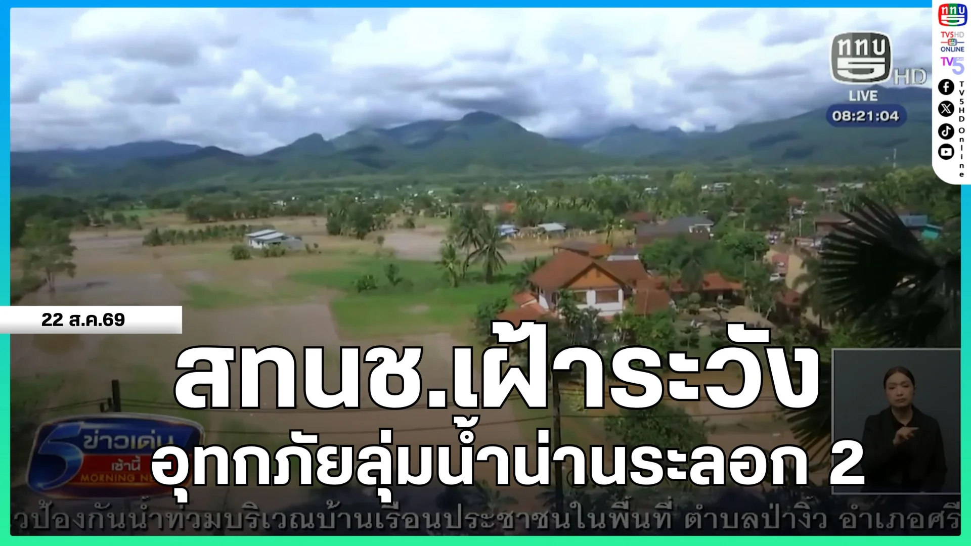 สทนช.เฝ้าระวังอุทกภัยลุ่มน้ำน่านระลอก 2