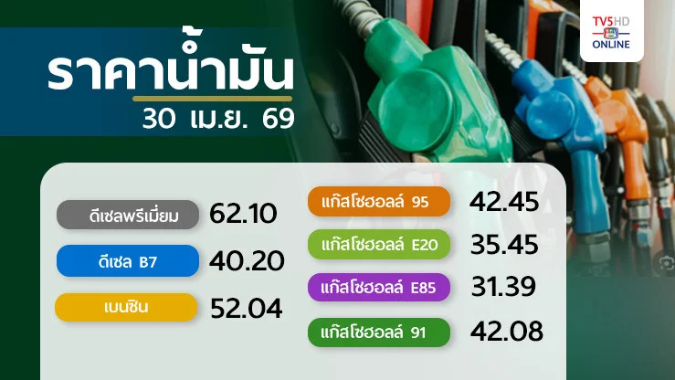 ราคาน้ํามันวันนี้ 30 เม.ย. 69
