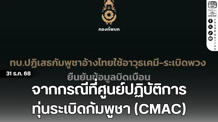 จากกรณีที่ศูนย์ปฏิบัติการทุ่นระเบิดกัมพูชา (CMAC)