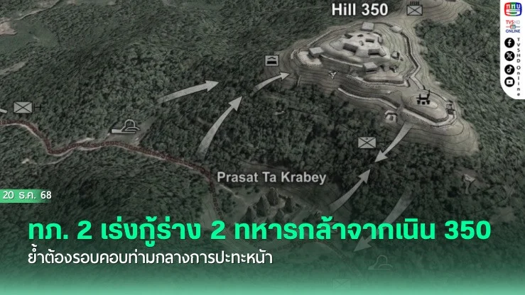 ทภ. 2 เร่งกู้ร่าง 2 ทหารกล้าจากเนิน 350 ย้ําต้องรอบคอบท่ามกลางการปะทะหนัก