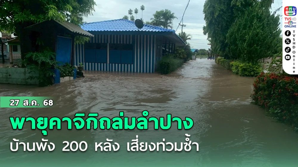  พายุคาจิกิถล่มลําปาง บ้านพัง 200 หลัง–เสี่ยงท่วมซ้ํา