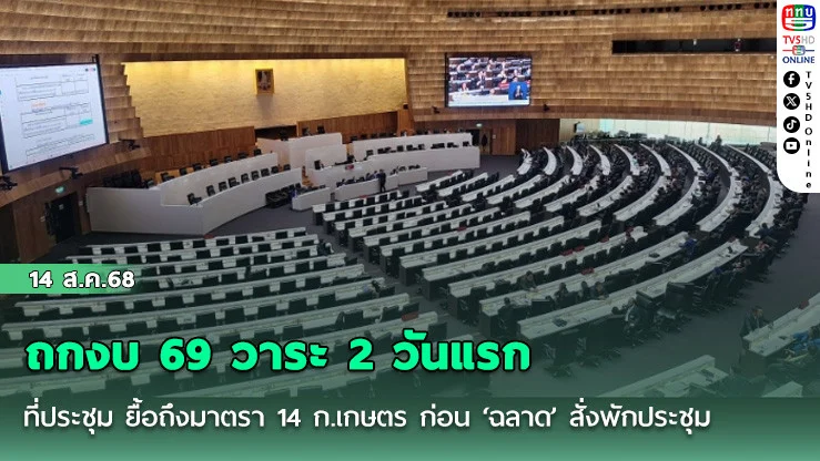 ถกงบ 69 วาระ 2 วันแรก ที่ประชุม ยื้อถึงมาตรา 14 ก.เกษตร ก่อน ‘ฉลาด’ สั่งพักประชุม แล้วนัดใหม่ 9 โมง