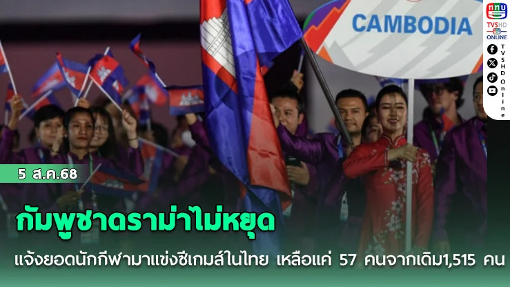 กัมพูชาดราม่าไม่หยุด แจ้งยอดนักกีฬามาแข่งซีเกมส์ในไทย เหลือแค่ 57 คนจากเดิม1,515 คน
