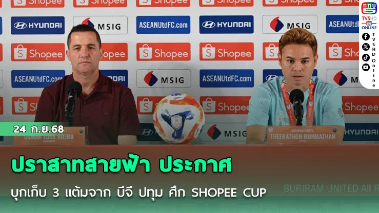 ปราสาทสายฟ้า ประกาศ บุกเก็บ 3 แต้มจาก บีจี ปทุม ศึก SHOPEE CUP