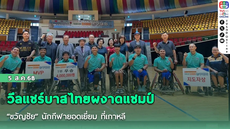 วีลแชร์บาสไทยผงาดแชมป์ “ขวัญชัย” นักกีฬายอดเยี่ยม ที่เกาหลี