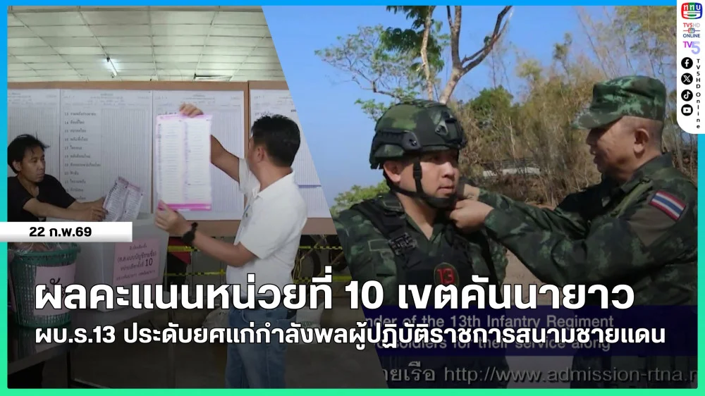 ผลคะแนนหน่วยที่ 10 เขตคันนายาว + ผบ.ร.13 ประดับยศแก่กําลังพลผู้ปฏิบัติราชการสนามชายแดน