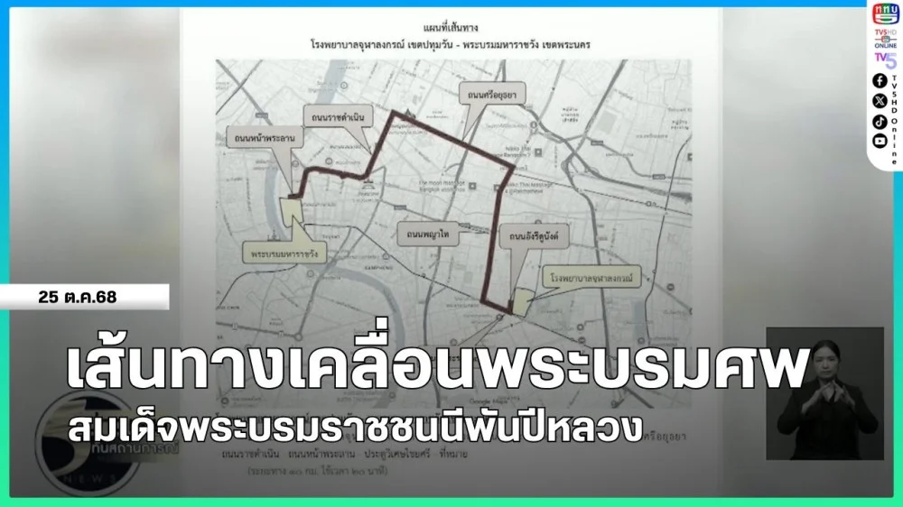 เส้นทางเคลื่อนพระบรมศพ สมเด็จพระบรมราชชนนีพันปีหลวง