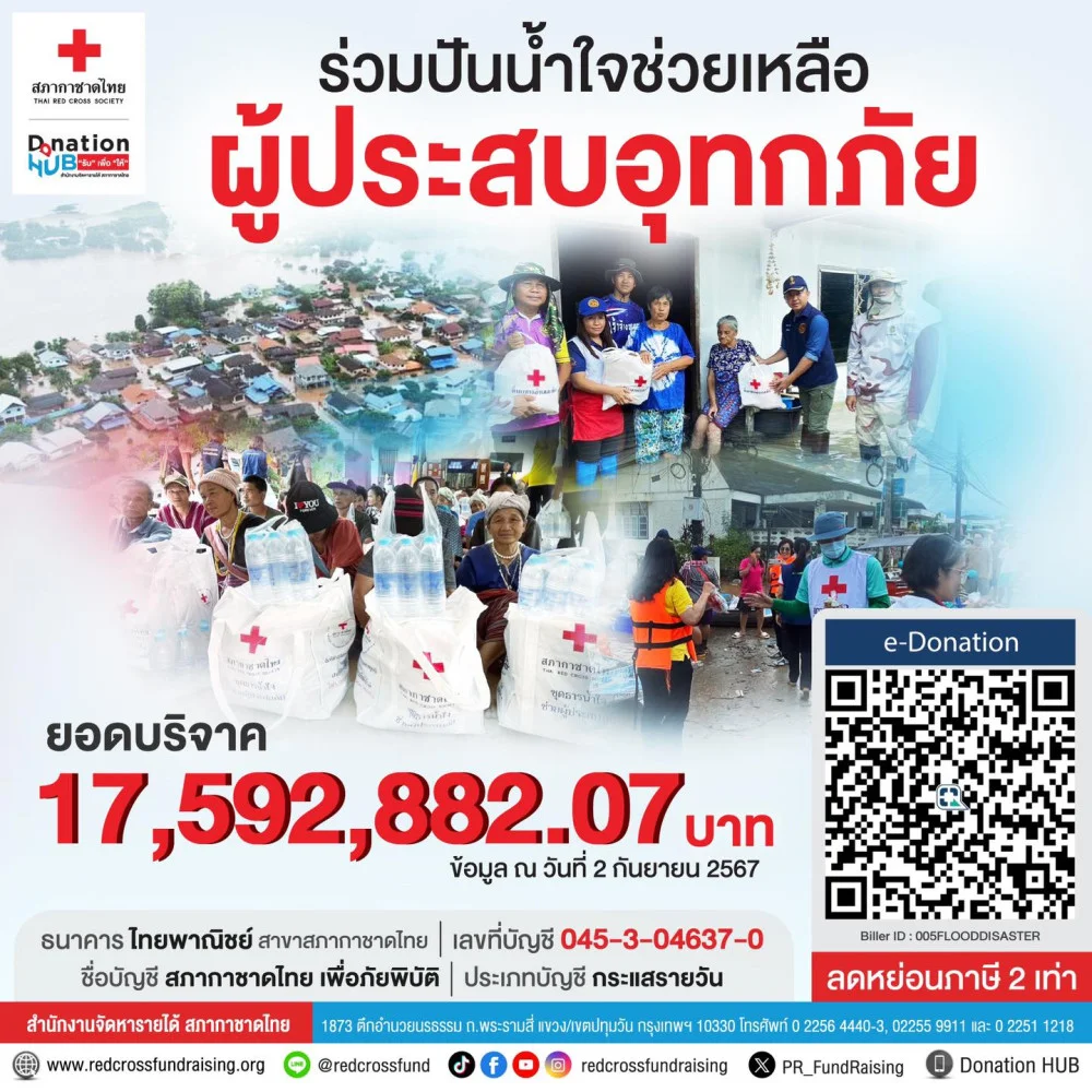 ร่วมปันน้ำใจช่วยเหลือผู้ประสบ #อุทกภัย กับ #สภากาชาดไทย