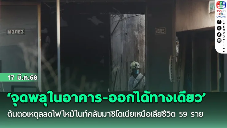 ‘จุดพลุในอาคาร-ออกได้ทางเดียว’ ต้นตอเหตุสลดไฟไหม้ไนท์คลับมาซิโดเนียเหนือเสียชีวิต 59 ราย
