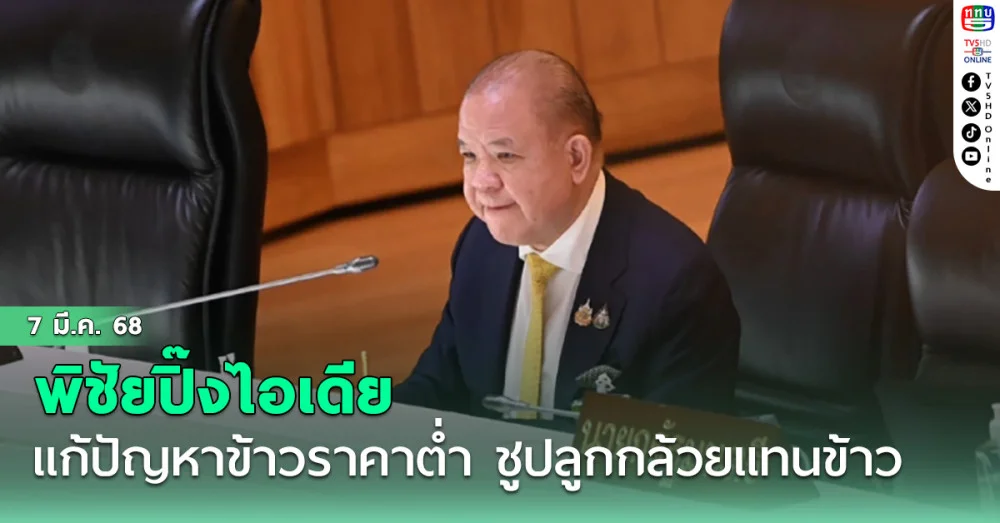 พิชัย รมว.พาณิชย์ ปิ๊งไอเดียแก้ปัญหาข้าวราคาต่ำ ชูปลูกกล้วยแทนข้าว