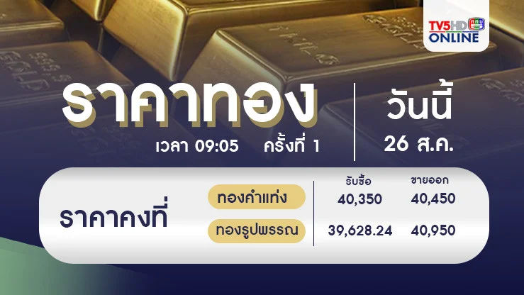 ราคาทองวันนี้ 26 ส.ค. 67