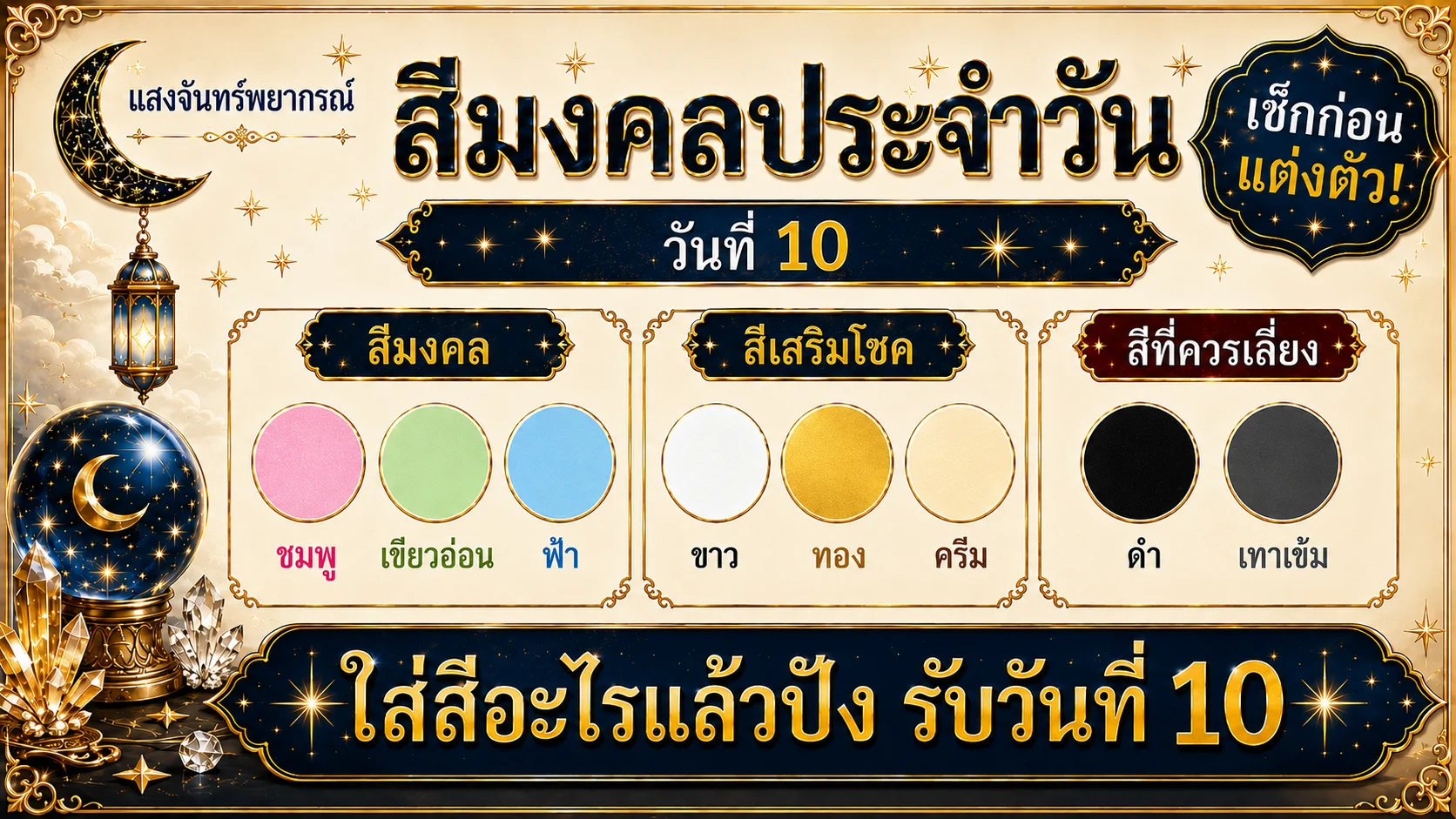 สีมงคลประจำวันที่ 10