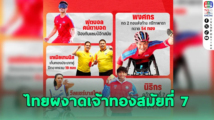 ไทยผงาดเจ้าทองอาเซียนพาราเกมส์ สมัยที่ 7